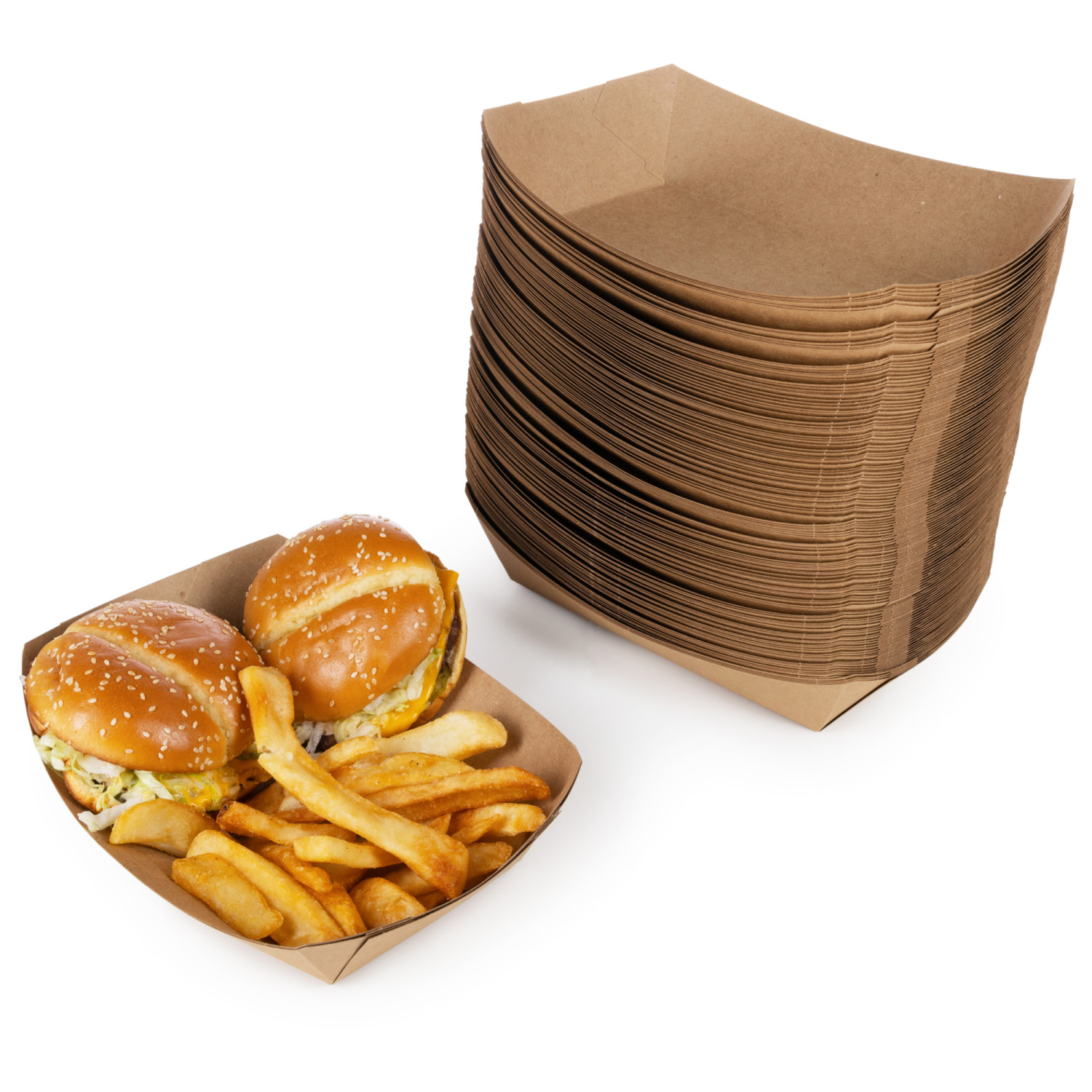5 lb Kraft Paper Food Trays, Brown 5 lb Kraft Paper Food Trays, Brown 3